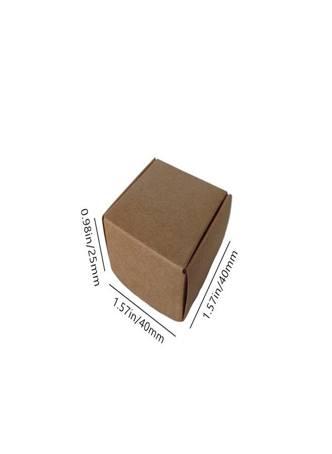 Jilukibo Small Kraft Gift Boxes, Brown Mini Cardboard Shipping Boxes Bulk 1.57" x 1.57", Square Necklace Earring Ring Storage Box Case for Jewelry Packaging (100 Pack) - Image 2